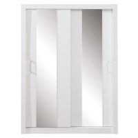 Šatníková skriňa Cadu so zrkadlom - 160x215x60 cm (biela)