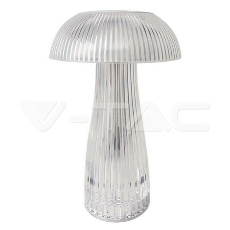 LED stolová lampa 800mAH Batéria 160*250 3v1 Transparentná VT-1040 (V-TAC)