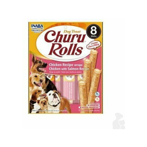 Churu Dog Rolls Kuracie mäso s lososom 8x12g + Množstevná zľava