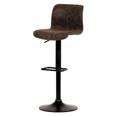 AUTRONIC AUB-806 BR3 Židle barová, hnědá látka v imitaci broušené kůže, černá podnož, výškově st