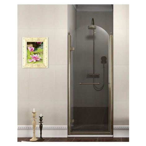 ANTIQUE sprchové dvere otočné, 800mm, ľavé, ČÍRE sklo, bronz GQ1280LC GELCO