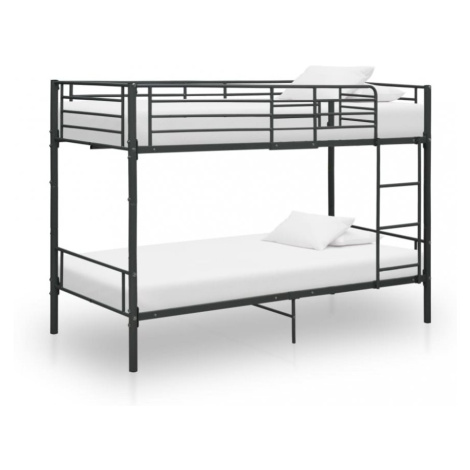 Poschodová posteľ 90x200 cm kov Dekorhome Čierna,Poschodová posteľ 90x200 cm kov Dekorhome Čiern vidaXL