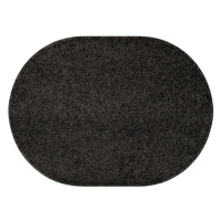 Kusový koberec Eton černý ovál - 50x80 cm Vopi koberce