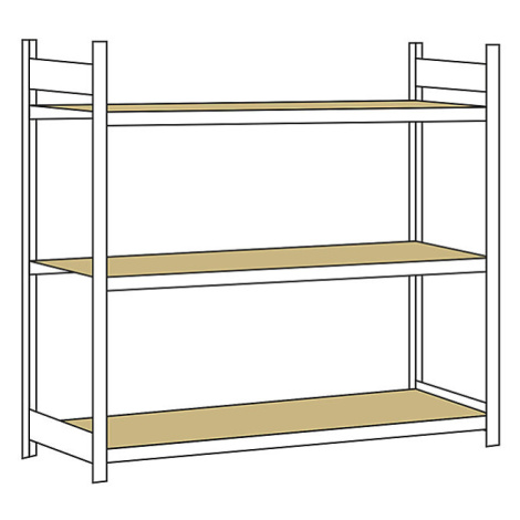 Regál s veľkým rozpätím, s drevotrieskovou doskou, výška 2000 mm SCHULTE