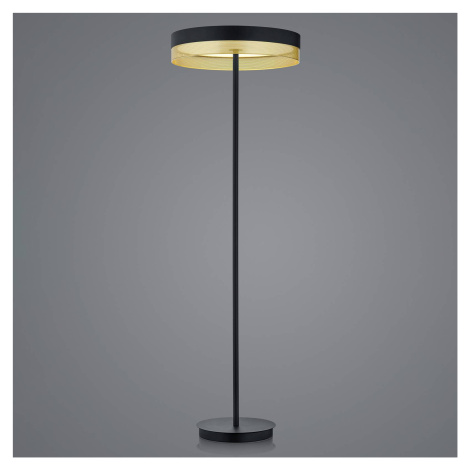 LED stojacia lampa Mesh, dotykový stmievač, čierna/zlatá