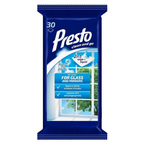 PRESTO čisticí utierky na okná a zrkadlá 30 ks