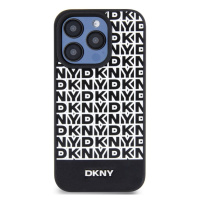 DKNY PU Leather Repeat Pattern Bottom Stripe MagSafe Apple iPhone 13 Pro DKHMP13LPSOSPK Black