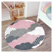 Ružovo-sivý detský koberec ø 120 cm Comfort – Mila Home