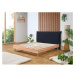 Tmavomodrá/prírodná dvojlôžková posteľ s roštom 180x200 cm Charlie – Bobochic Paris