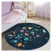 Tmavomodrý detský koberec ø 80 cm Comfort – Mila Home