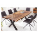 Estila Dizajnový industriálny jedálenský stôl Sheesham z masívu a s kovovými čiernymi nohami 220