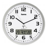 Hama 186333 Extra, nástenné hodiny riadené rádiovým signálom, s dátumom a teplotou