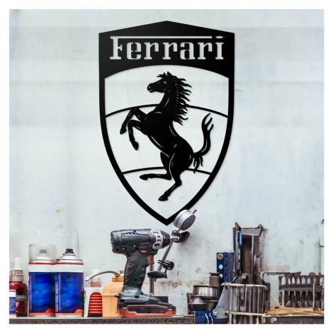 Drevený znak auta - Logo Ferrari, Čierna