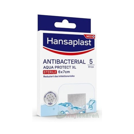 Hansaplast MED ANTIBACTERIAL AQUA PROTECT XL náplasť, sterile, 6x7cm, 5ks