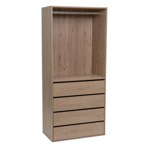 Otvorená modulárna skriňa v dekore duba v prírodnej farbe 80x180x45 cm Modular – Casa Selección