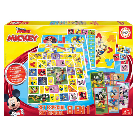 Spoločenské hry Mickey and his Friends Disney 8v1 Special set Educa od 4 rokov v anglickom, fran