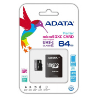 A-DATA MICRO SDXC KARTA 64GB CLASS10+ADAPTER