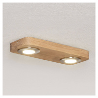 Stropné LED svietidlo Sunniva drevený dizajn