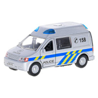 Kids Globe Traffic polícia 14cm kov spätný chod na batérie český design svetlo a zvuk