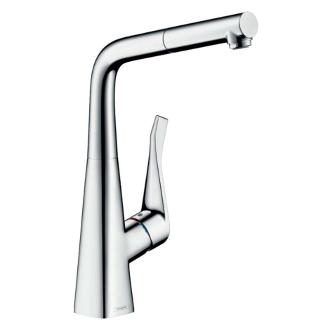 Hansgrohe Metris New - Páková kuchynská batéria 320, s vyťahovacím výtokom, chróm 14821000