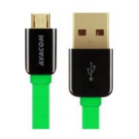 Avacom USB kabel (2.0), USB A samec - microUSB samec, 0.4m, zelený, blistr