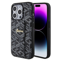 Guess PU Grip Stand G Cube Zadný Kryt pre iPhone 15 Pro Max Black