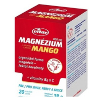 Vitar Magnézium 400 mg + vitamíny B6 a C s príchuťou manga 20 vreciek