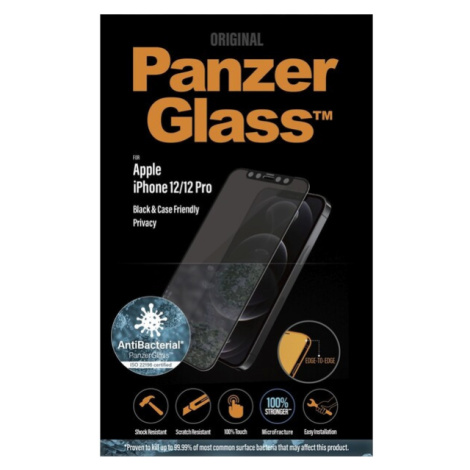 PanzerGlass Edge-to-Edge Privacy AntiBacterial Apple iPhone 12/12 Pro čierne