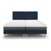 Tmavomodrá dvojlôžková posteľ Mazzini Beds Lotus, 160 x 200 cm