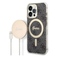 Kryt Guess Case + Charger Set iPhone 13 Pro Max black hard case 4G Print MagSafe (GUBPP13XH4EACS