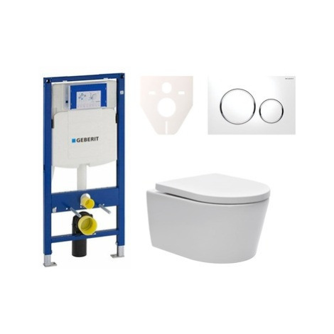 Cenovo zvýhodnený závesný WC set Geberit do ľahkých stien / predstenová montáž + WC SAT Brevis S