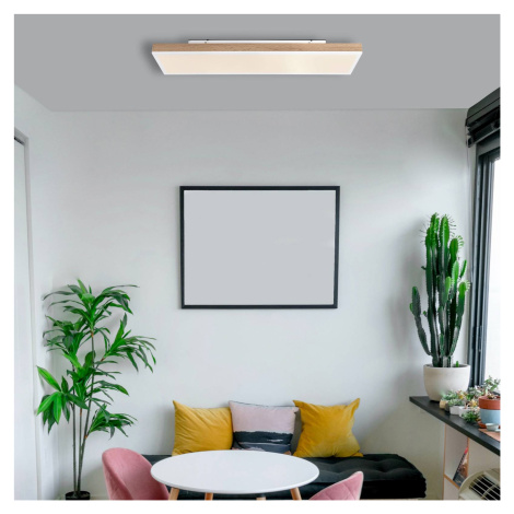 LED stropné svietidlo Doro, dĺžka 80 cm, tmavé drevo, drevo, CCT Globo