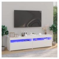 vidaXL TV skrinky 2 ks s LED svetlami lesklé biele 75x35x40 cm