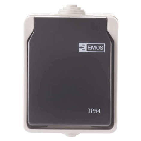 zásuvka 1x do vlhka IP54 šedá (Emos)
