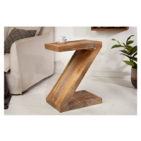Estila Industriálny príručný stolík ZET z masívneho mangového dreva 60cm