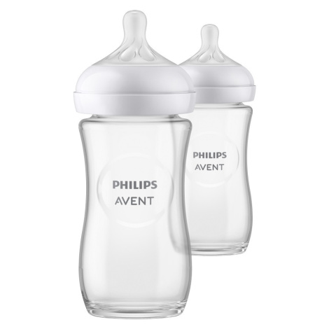 Philips AVENT Fľaša Natural Response sklenená 240 ml, 1m+ 2 ks
