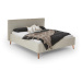 Krémová čalúnená dvojlôžková posteľ s úložným priestorom s roštom 160x200 cm Riva – Meise Möbel