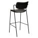 Čierna barová stolička z imitácie kože DAN-FORM Denmark Zed, výška 107 cm