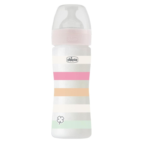 Chicco fľaša dojčenská Well being silikón dievča ružová 250 ml