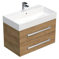 Kúpeľňová skrinka s umývadlom SAT Cube Way 80x47,5x46 cm dub Hickory CUBE46802DHSAT