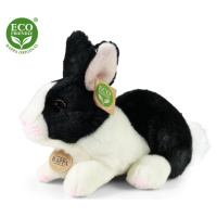 Plyšový králik ležiaci bielo čierny 23 cm ECO-FRIENDLY