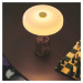Nabíjacia stolová lampa Trip LED, hnedá / biela, mramor, sklo, IP44