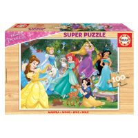 Educa detské drevené puzzle Disney Princezné 100 dielov 17628