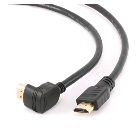 Kabel CABLEXPERT CC-HDMI490-10 HDMI-HDMI 3m, 1.4, M/M stíněný, zlacené kontakty, 90° lomený, čer GEMBIRD