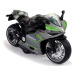 mamido Športový motocykel šedé zelené pruhy 1:12 Drive Pull-Back Light Sound