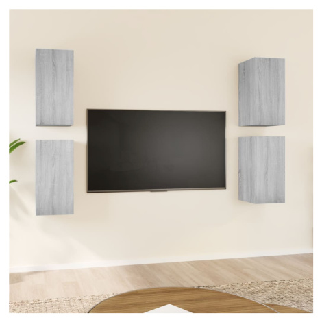 vidaXL TV skrinky 4 ks sivé sonoma 30,5x30x60 cm spracované drevo