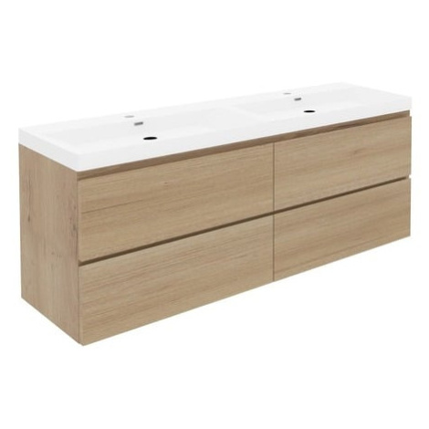 Kúpeľňová skrinka s umývadlom SAT B-Way 119x50x45 cm dub mat BWAY2120OAKU4