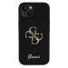 Guess PU Fixed Glitter 4G Metal Logo Zadný Kryt pre iPhone 13 Black