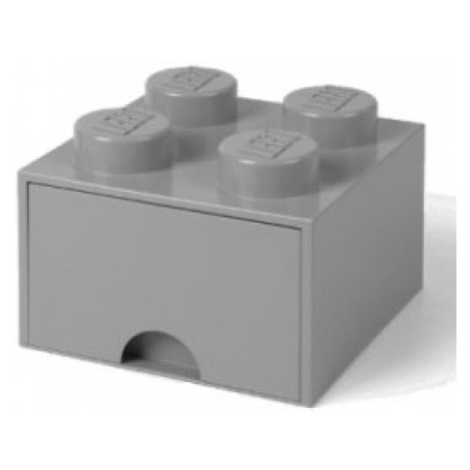 LEGO® úložný box 4 - so zásuvkou šedá  250 x 250 x 180 mm