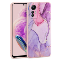 Xiaomi Redmi Note 12S, silikónové puzdro, mramorový vzor, TP Mood, fialové